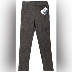 NWT Democracy Women’s Brown/Gray Faux Suede Glider Pocket Leggings, Size XS